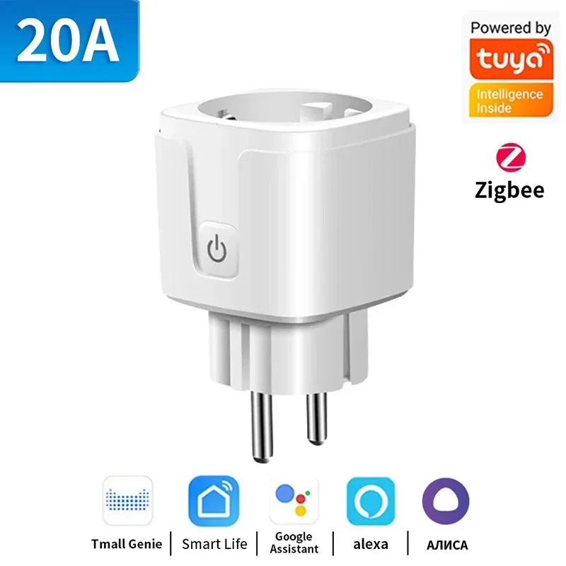 TNCE Tuya Smart Plug WiFi/Zigbee3.0 Socket 16A/20A Power Monitor Remote Control Smart Life APP Remote Control Voice Contr Alexa