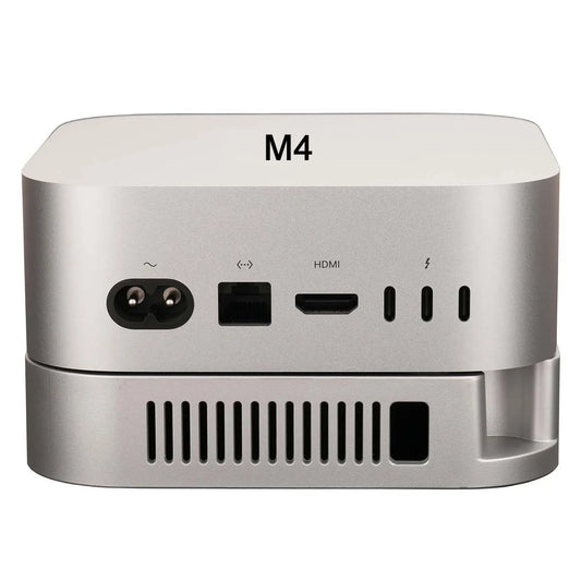 DOXONN Ställ för Mac Mini M4/M4 Pro – 360° Ventilation Dammskydd Halkfri Silikon PC+ABS Trådlöst Signal-vänlig, Silver