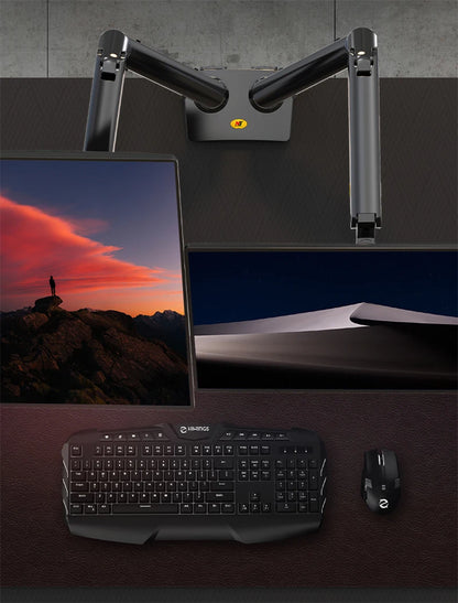 NB G55 Mechanical Spring Arm 27-34 Inch Dual Arc Screen Desktop Monitor Holder 5-16kgs Ultra Wide Monitor Mount with USB Port