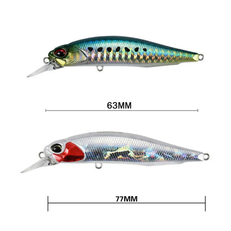 Minnow Fishing Lure Wobbler Rozante 77SP Long Cast Hover Swaying Lure Jerkbait Artificial Bait Culter 77mm/63mm Alburnus Bait