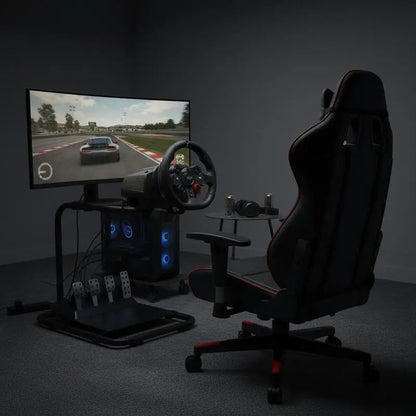 Steering wheel stand 600–830mm Gaming seat 0°–40° Steel frame gaming seat Racing simulator for racing games Gaming seat Racing seat Racing seat for Logitech Thrustmaster Fanatec Hori and Mad Catz