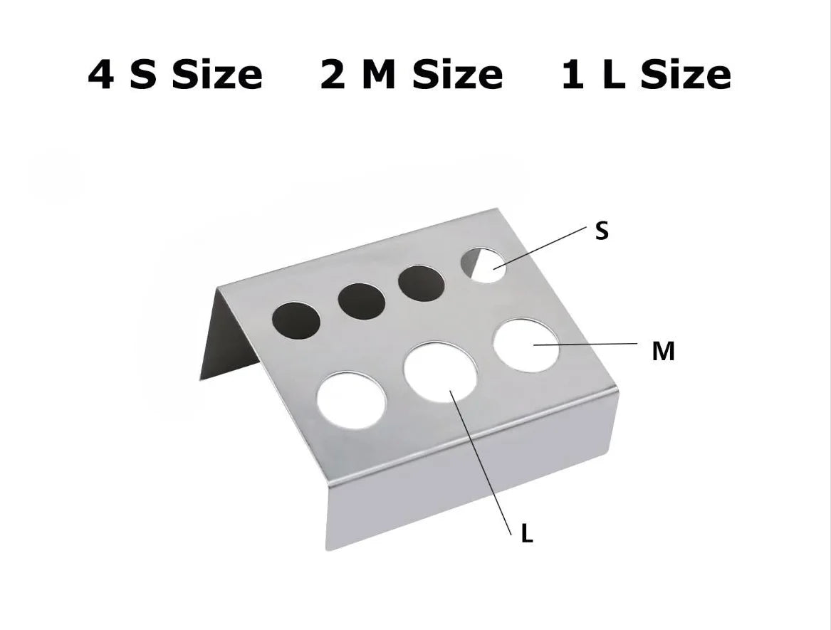 KVM 1Pc Stainless Steel 7 Holes Container Stand Tattoo Ink Pigment Cups Cap Stand Holder Storage Container for Permanent Makeup