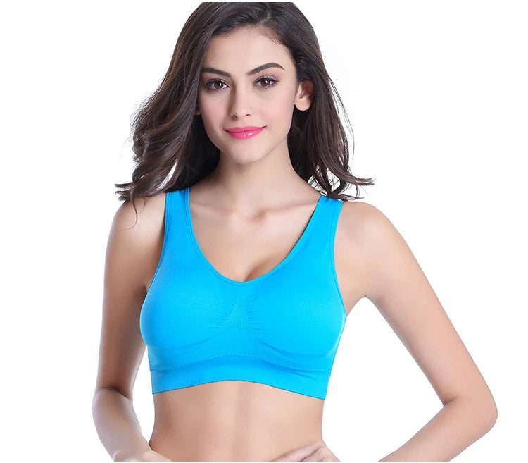 3PCS/lot Hollow out Breathable Sports Bra With Pad Plus Size Seamless Vest For Women Active Wirefree Brassiere Push Up Bra S-6XL