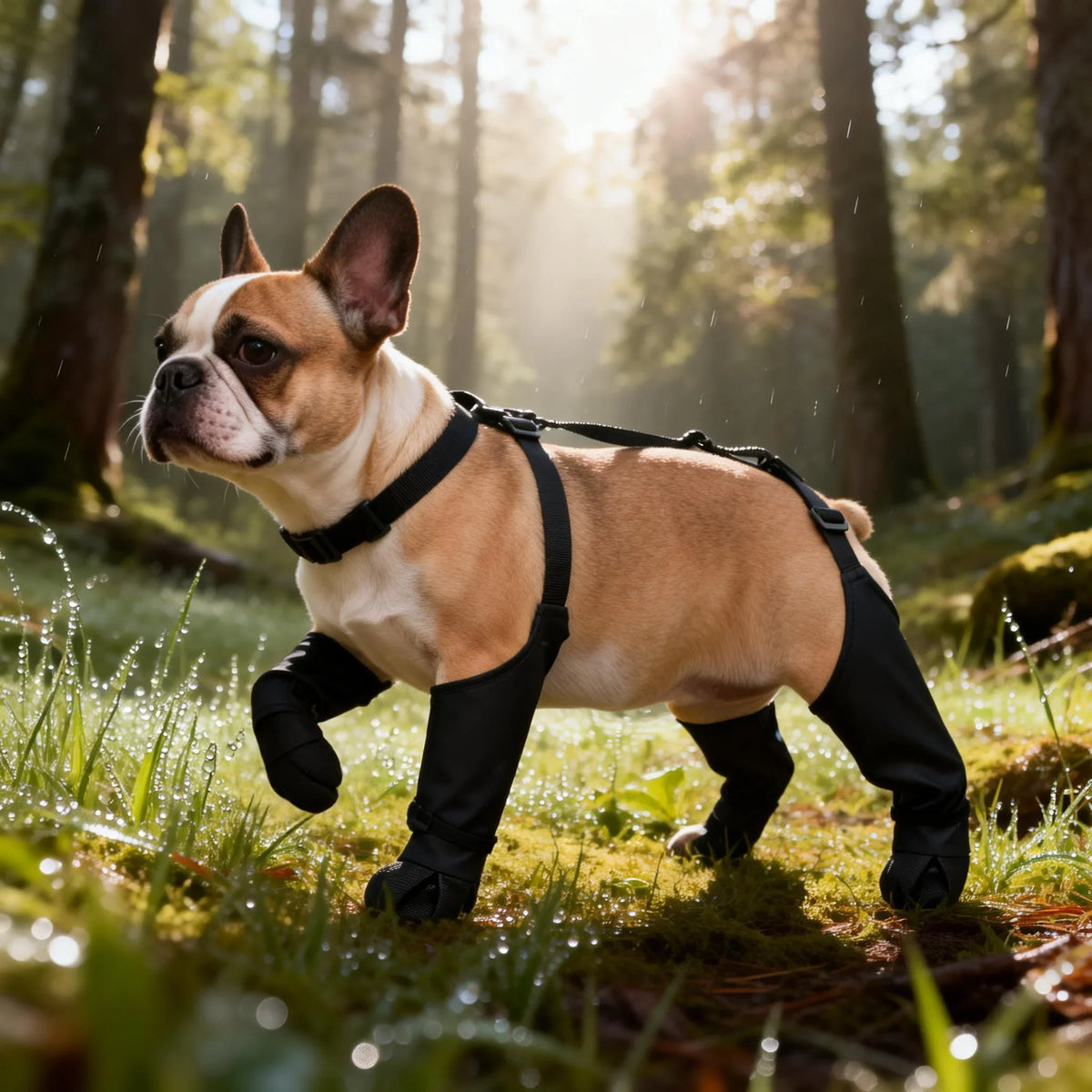 Waterproof Dog Boots Anti-Slip Dog Shoes Pet Paw Protector Dog Rain Booties Dog Outdoor Sock Shoes for Walking Running Hiking