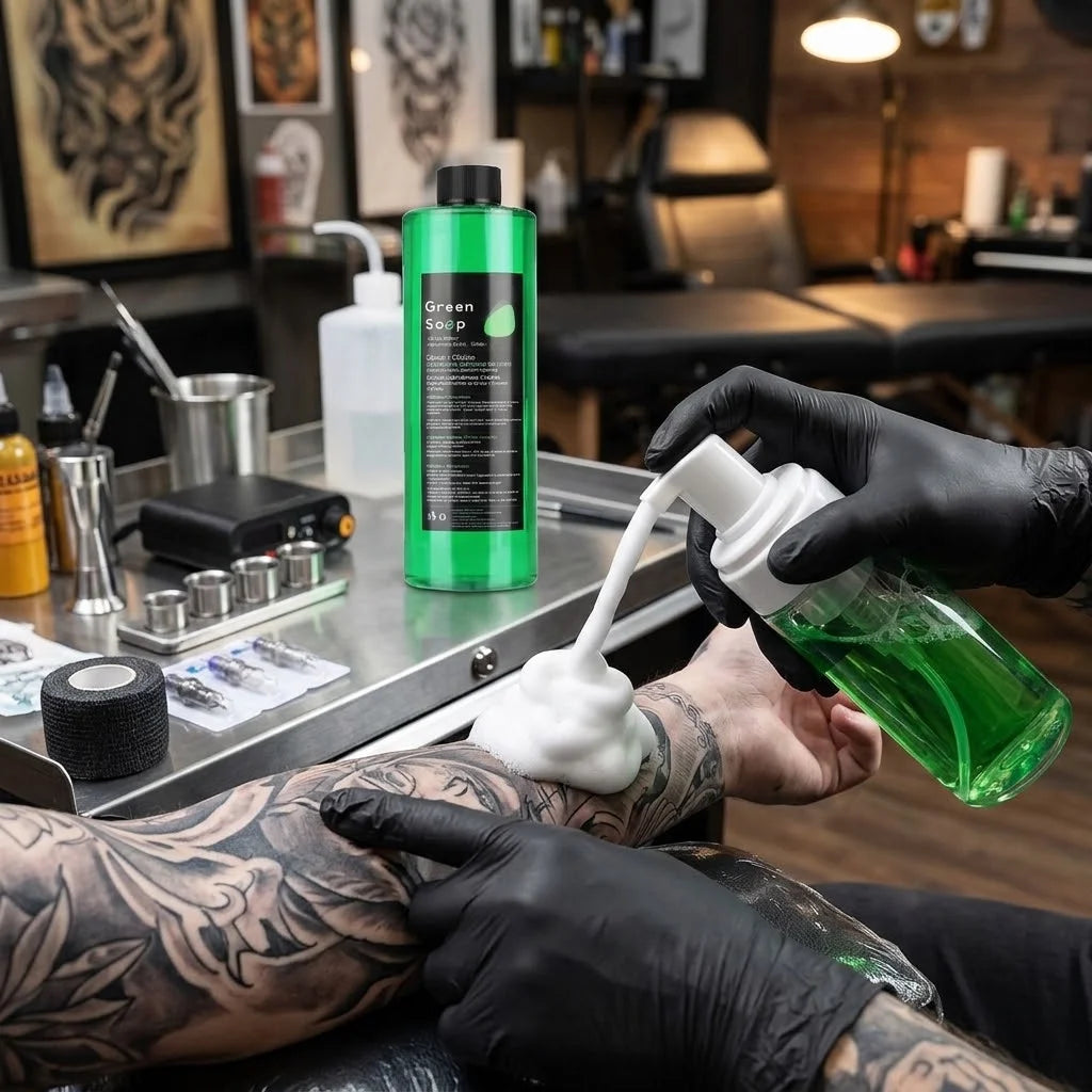 Tattoo Green Soap Concentrated Cleaning Solution Foaming Bottle Tattoo Soap Skin Cleanser For Tattoo Artists Aftercare Supplies