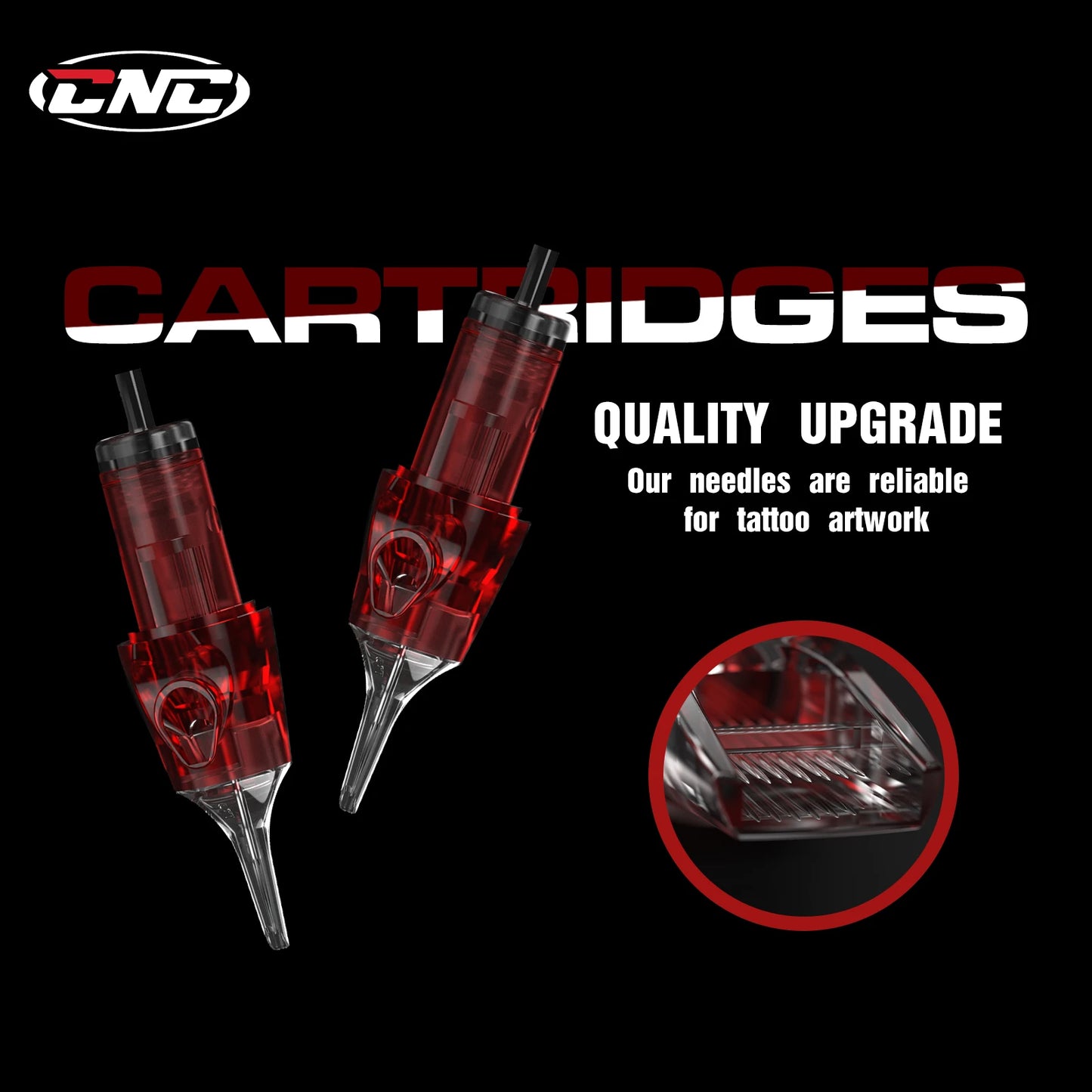 CNC 20PCS Tattoo Cartridges 0.3/0.35mm Red RL/RM Needles Disposable With Membrane Sterilized Safety For Machine Tattooist Supply