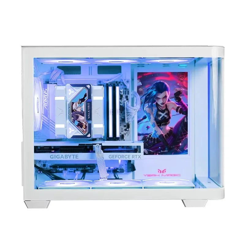 Yeah magic BIFROST PC Case argb*3 M-ATX ITX Sea View Room Side Transparent Desktop Chassis Diy pc game DIY pc case