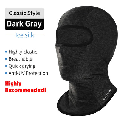 WEST BIKING Cool Men's Hat Summer Anti-UV Full Face Cover Motorcycle Balaclava Ice Silk Breathable Bike Helmet Mask Cycling Caps