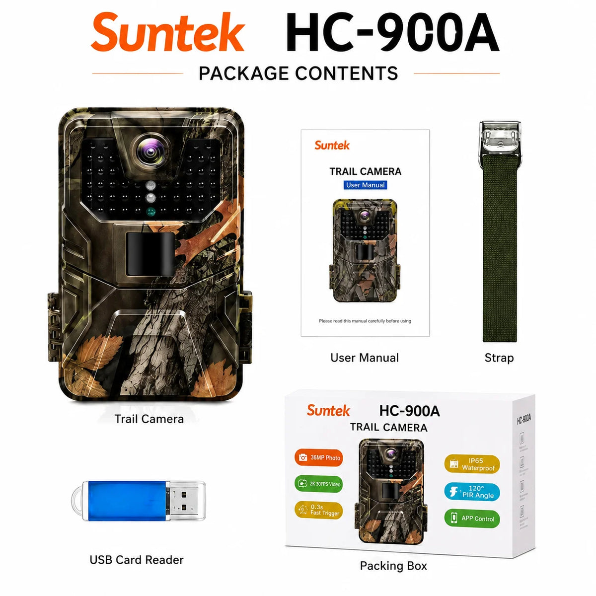 Suntekcam Åt- och Jaktkamera HC900A 36MP 2.7K