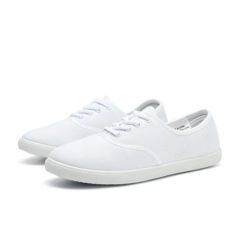 Canvas-sneakers för dam – andningsbara i stor storlek med platåsula