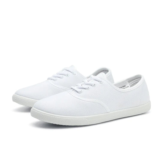 Canvas-sneakers för dam – andningsbara i stor storlek med platåsula