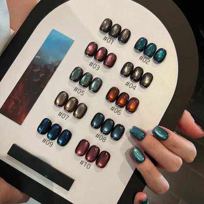 MIANEL Orion Nebula Cat Eye Gel Nail Polish Sparkling Crystal Shimmer Blue Purple Gold 2026 Spring/Summer Unique Special
