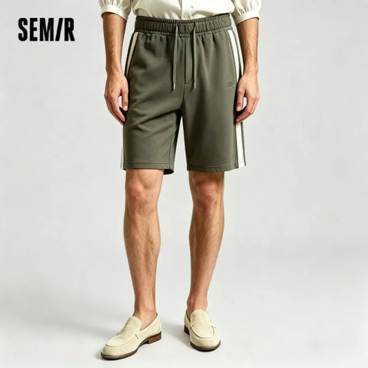 Herr Shorts Retro Sport – Mjuk Bomull Stretch Elastisk Midja Sommar, 3 Färger M & L