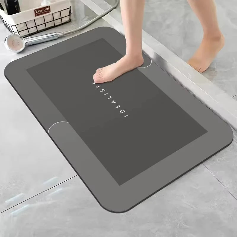 Diatomaceous Earth Bath Mat Ultra Absorbent Non Skid Rapid Drying Soft Floor Mat for Bathroom Shower Laundry Bedroom Kitchen RV