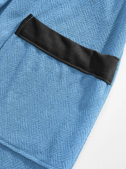Men's Twill Fabric Long Bathrobe with Belt Design, Double Pockets, Casual Home Pajamas, Loose Fit, Hotel Resort Style, Nightwear