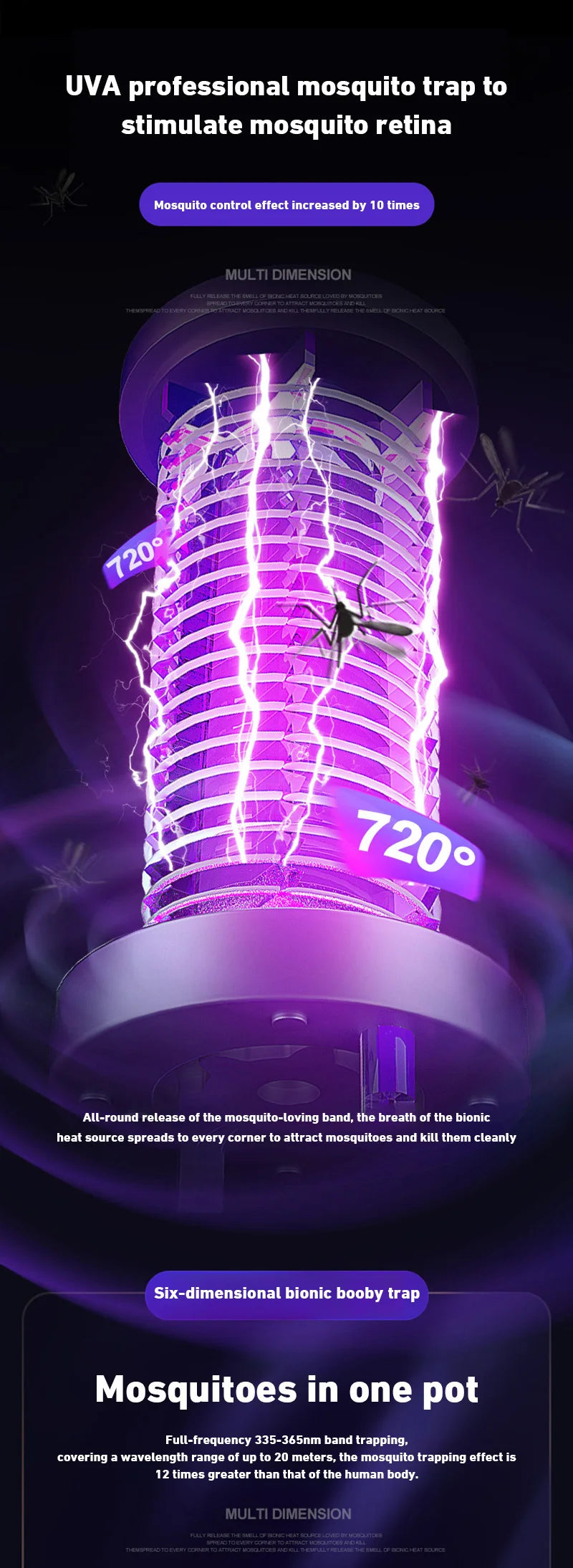 2026 USB Rechargeable Fly Trap Electric Mosquito Killer Lamp Mute Insect Repellent For Outdoor Indoor Anti Mosquito Zapper New