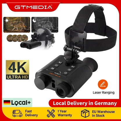 GTMEDIA V6 PRO Infrared 4K Night Vision Binoculars Goggles 8X Digital Zoom 300M Full Darkness Photo&Video Telescope for Hunting