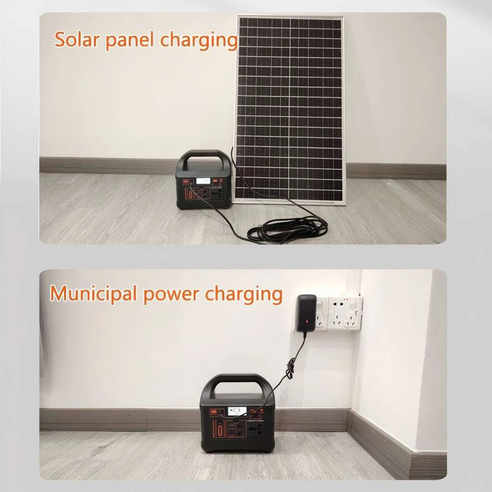 Gaiaray Portable Power Station 500W 300W 200W 100W Solar Generator UPS LiFePO4 Battery LED Light Solar Charging Station for Home Outdoor Emergency Power Bank