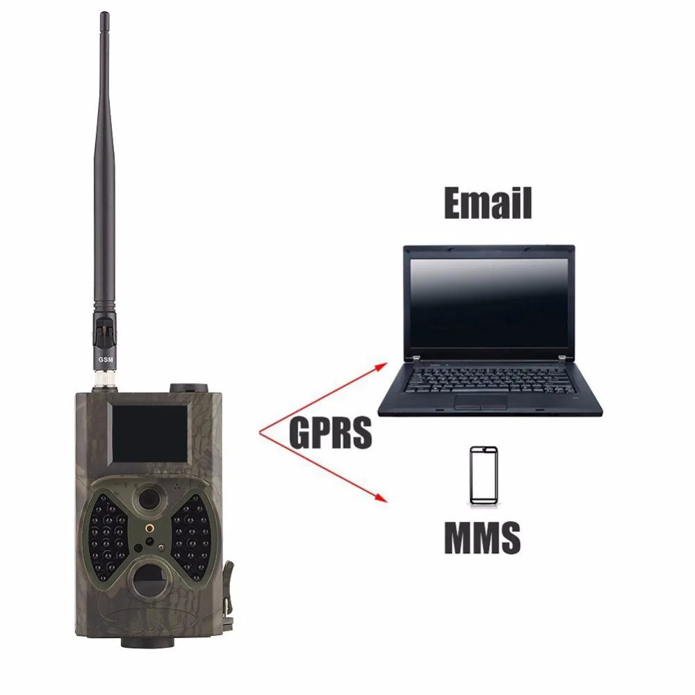 2G GSM MMS SMTP Hunting Trail Camera Cellular Mobile 16MP 1080P Photo Traps Wild Camera HC300M Wireless Wildlife Surveillance