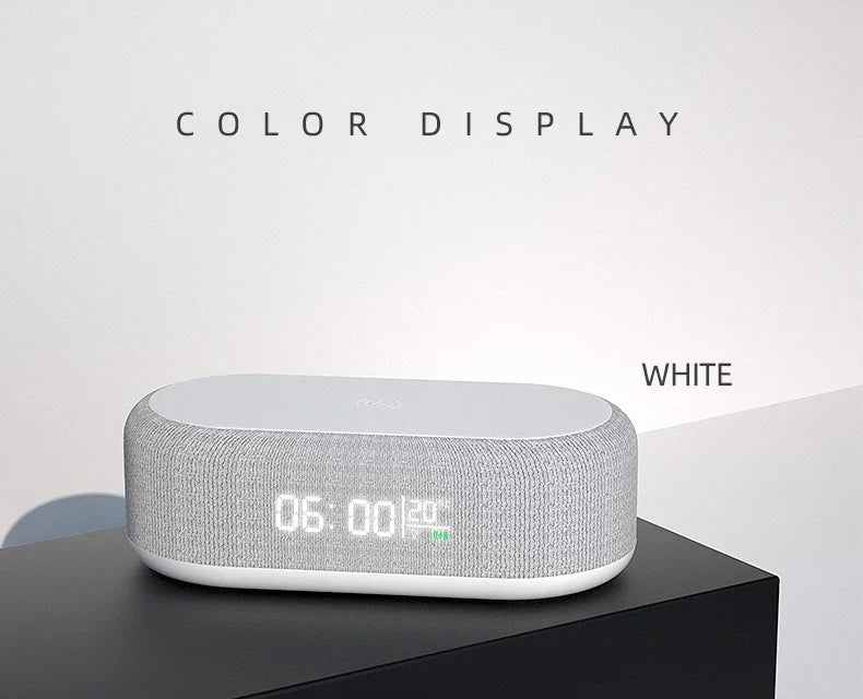 Wireless Charger Pad Phone Alarm Bedroom Lamp Night Light Desktop Clock Thermometer For iPhone 17 16 15 14 13 Fast Charging Dock