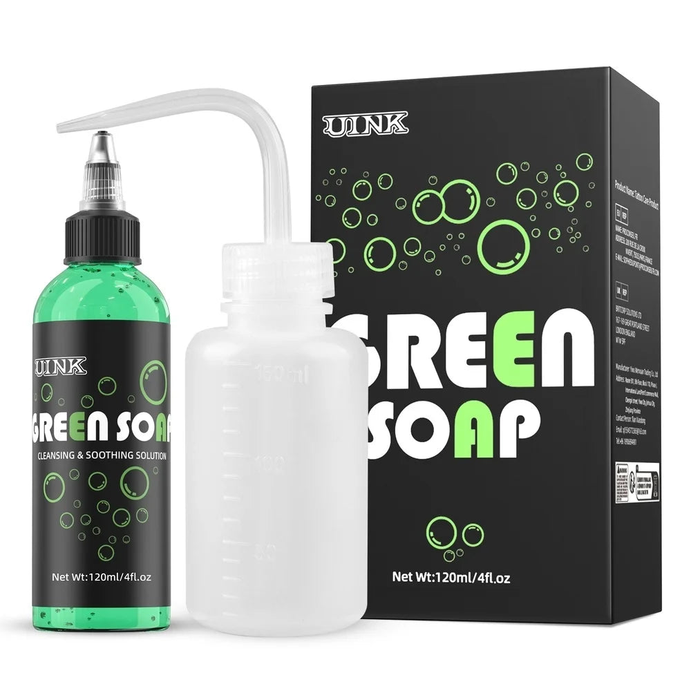 DQFART 120ml Blue Soap Green Soap Tattoo Cleaning Products Safe Can Be Used For The Human Body Professional Tattoo Artists Body Art Creative Designs Supplies Accessories