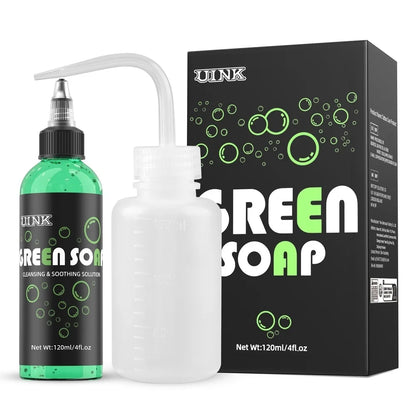 DQFART 120ml Blue Soap Green Soap Tattoo Cleaning Products Safe Can Be Used For The Human Body Professional Tattoo Artists Body Art Creative Designs Supplies Accessories