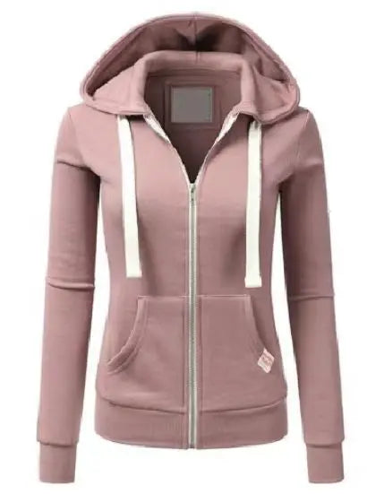 Autumn and Winter Hooded Sweatshirt for Women's Casual Streetwear, Zipper Sports Shirt, Long Sleeved Jacket, Hoodie Top, Hooded