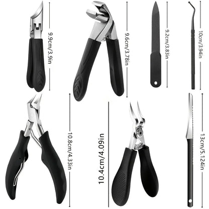 1/9pcs Professional Heavy Duty Nail Care Tool Set - Wide Jaw Nail Clippers with Convex for Thick Ingrown Toenails & Fingernails