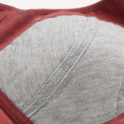 Front Closure Confortable Bra For Older Women Wire Free Bras Push Up Underwear Female Everyday Lingerie Large Bust 110A