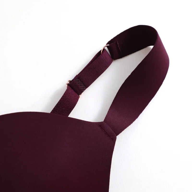 Seamless Push Up Bra Women Deep V Cup Underwear Front Closure Comfort Lingerie Adjustable Strap Plus Size Solid Color