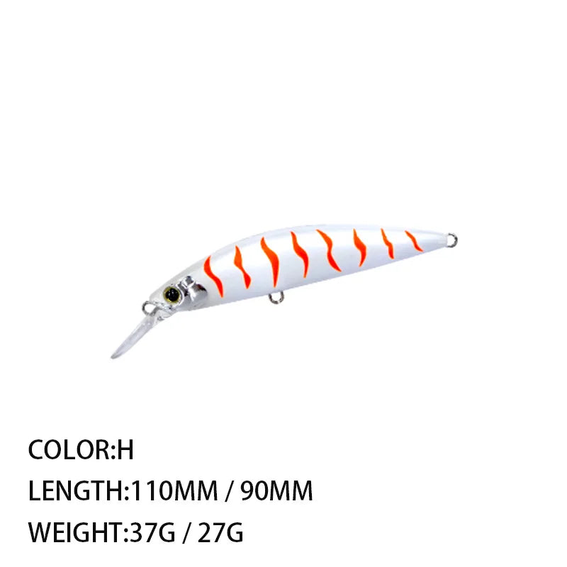 Freshwater Bait Mino 90MM110MM Ultra-long Cast Utra-long Bait Sinking Weight 27g37g Perch Bait Trolling Bait Fishing Tackle