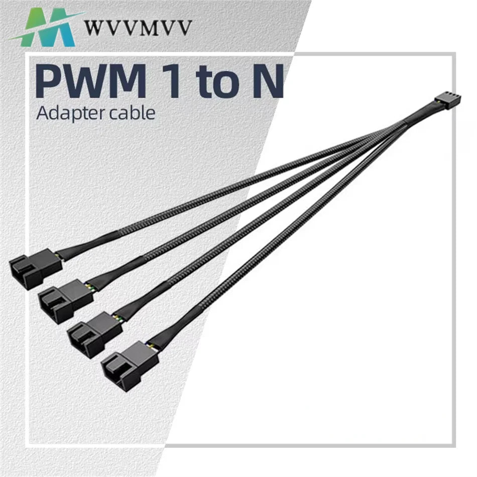 4-pin PWM-fläktkabel och splitter – 1 till 1, 2, 3 eller 4