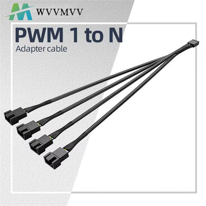 4-pin PWM-fläktkabel och splitter – 1 till 1, 2, 3 eller 4