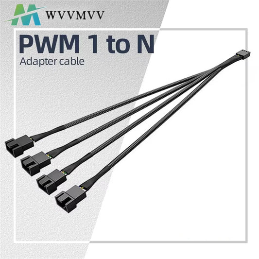 4-pin PWM-fläktkabel och splitter – 1 till 1, 2, 3 eller 4