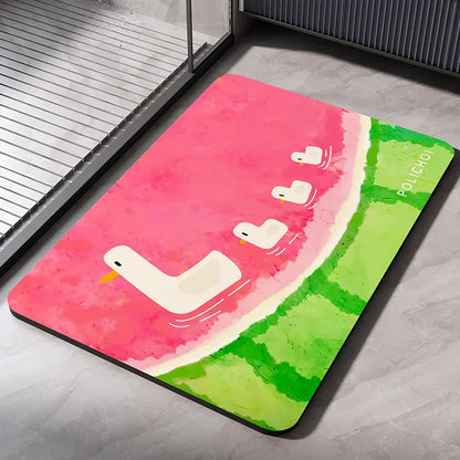 VIKAMA Premium Diatomaceous Earth Bathroom Mat - Absorbent Quick-Dry Anti-Slip Foot Rug for Shower Area Home Decor