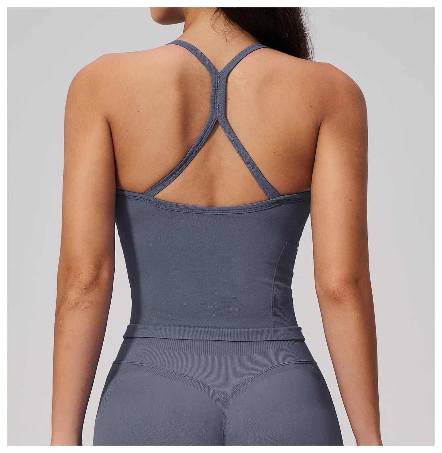 Summer New Yoga Vest Women Workout Crop Tops Cross Back Strap Fitness Bra Shockproof Sports Halter Workout Bra Push Up Yoga Vest
