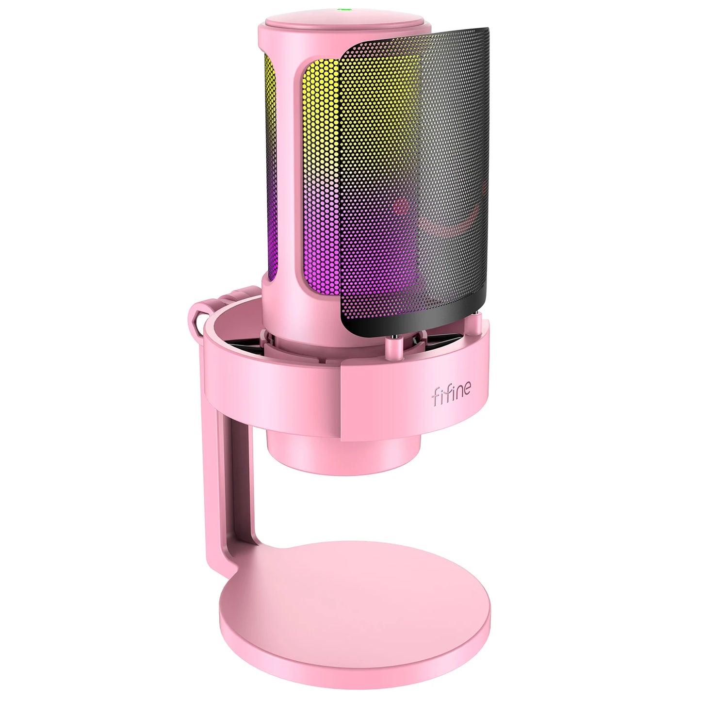 FIFINFIFINE USB Gaming Microfono Para PC Mac PS4 PS5, RGB Condensador Micrófono Per Streaming,Podcasts, Con Control RGB A8