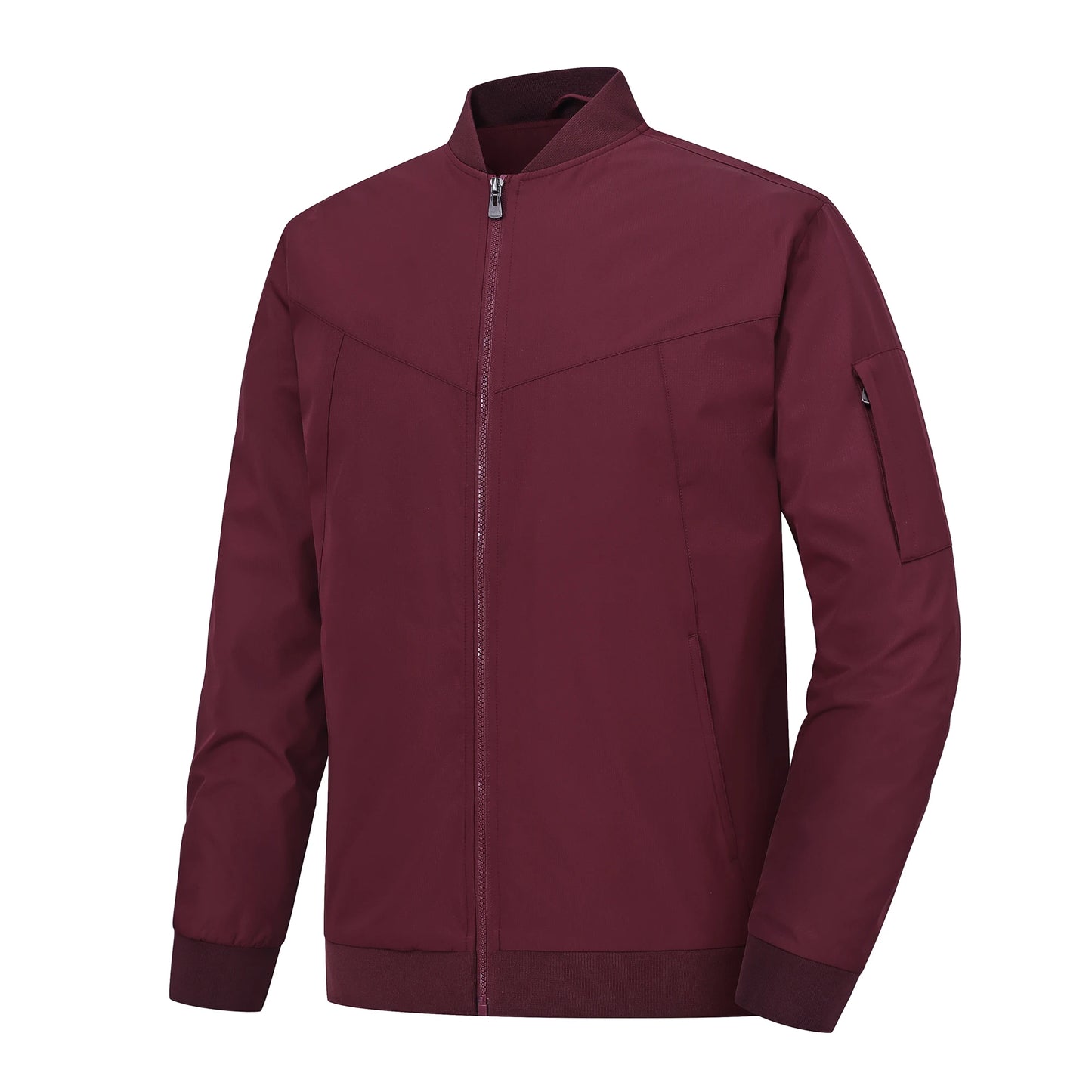Men's Lightweight Windbreaker Jacket Causal Fashion Stylish BaseBall Coat with Side Inner Pocket for Work Golf Fishing