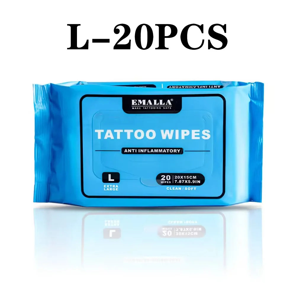 EMALLA Tattoo Aftercare Wipes Tattoo Cleansing Green Soap Cleaning Wipes for Tattoo PMU Clean Aftercare Skin Wipes Supplies