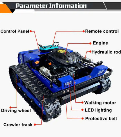 CE Certified Multi-use Trimmer 1000mm Cutting Width Tracked Lawn Mower Remote Control High Efficiency Customization Landscape