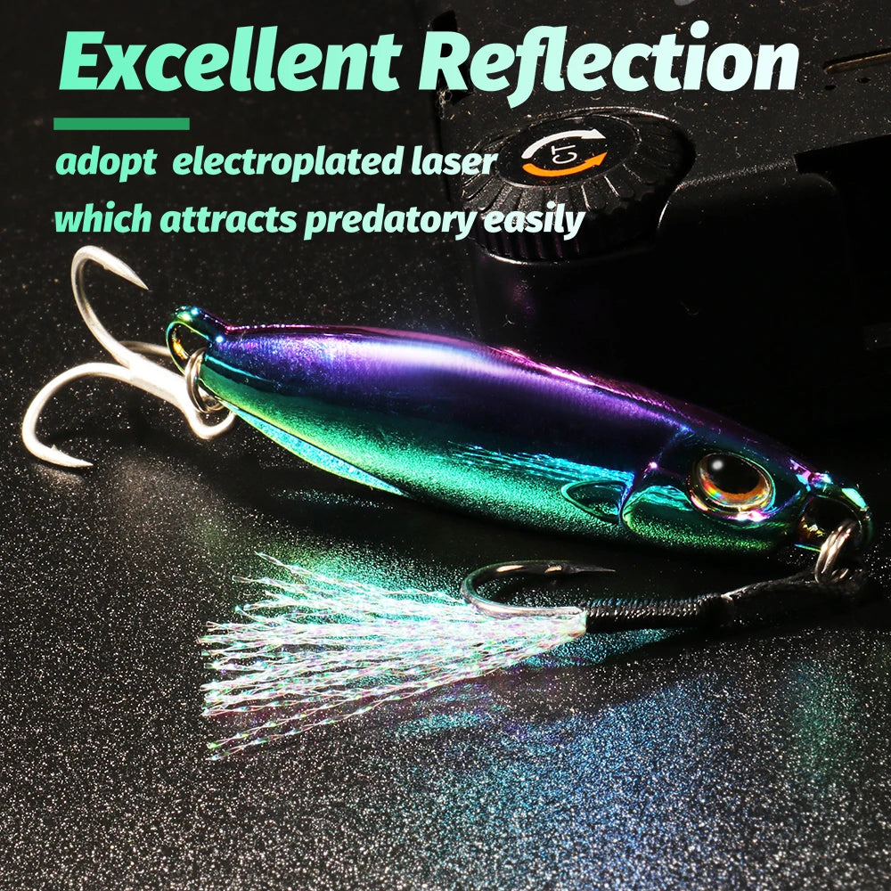 Metal Jig Fishing Lure 10g 20g 30g 40g Shore Casting Swimbait Spoon Spiner Laser LAKE Pesca Ocean Tackle Wobbler Artificial Bait