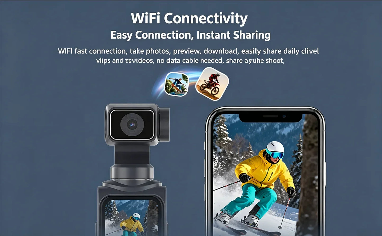 4K  Action Camera 180° Auto-rotate Len Pocket Camera 1.9" Touchscreen Zoom Sport Cam Portable Vlog Video Recorder Cycling