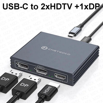MZX MST-splitter för tre skärmar, DisplayPort eller USB-C