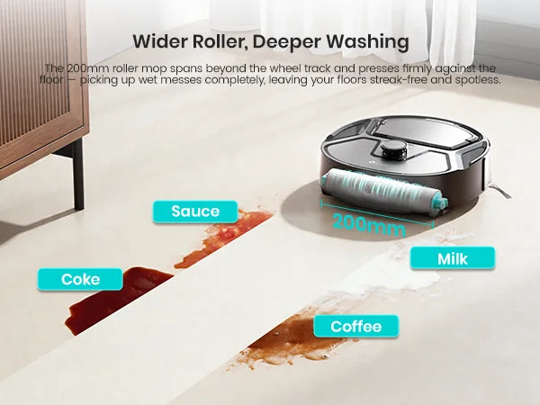 Lefant M265 Wet and Dry Robot Vacuum Cleaner, 20000Pa, Self Cleaning Wet Roller, Clean Water Wash, Laser dToF, Anti-Tangle, WiFi 2.4G/5G/Alexa/APP