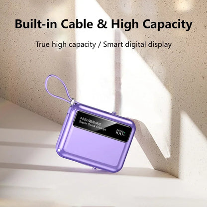 50000mAh Power Bank Comes with data cables Portable Auxiliary Spare External Battery Pack Charger For iPhone Android