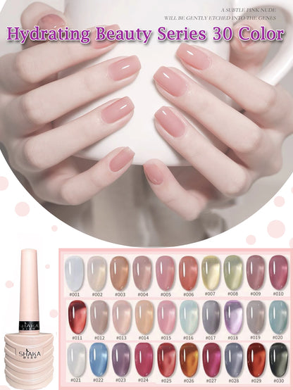 1-30pcs PSK Nude Pink Color Nail Art Ice Transparent Bare Color Nail Enamel 2026 New Net Red Popular White Gel Nail Polish