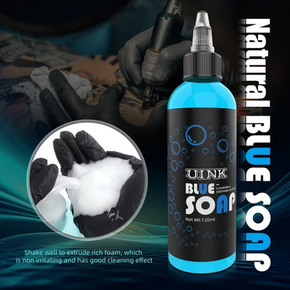 DQFART 120ml Blue Soap Green Soap Tattoo Cleaning Products Safe Can Be Used For The Human Body Professional Tattoo Artists Body Art Creative Designs Supplies Accessories