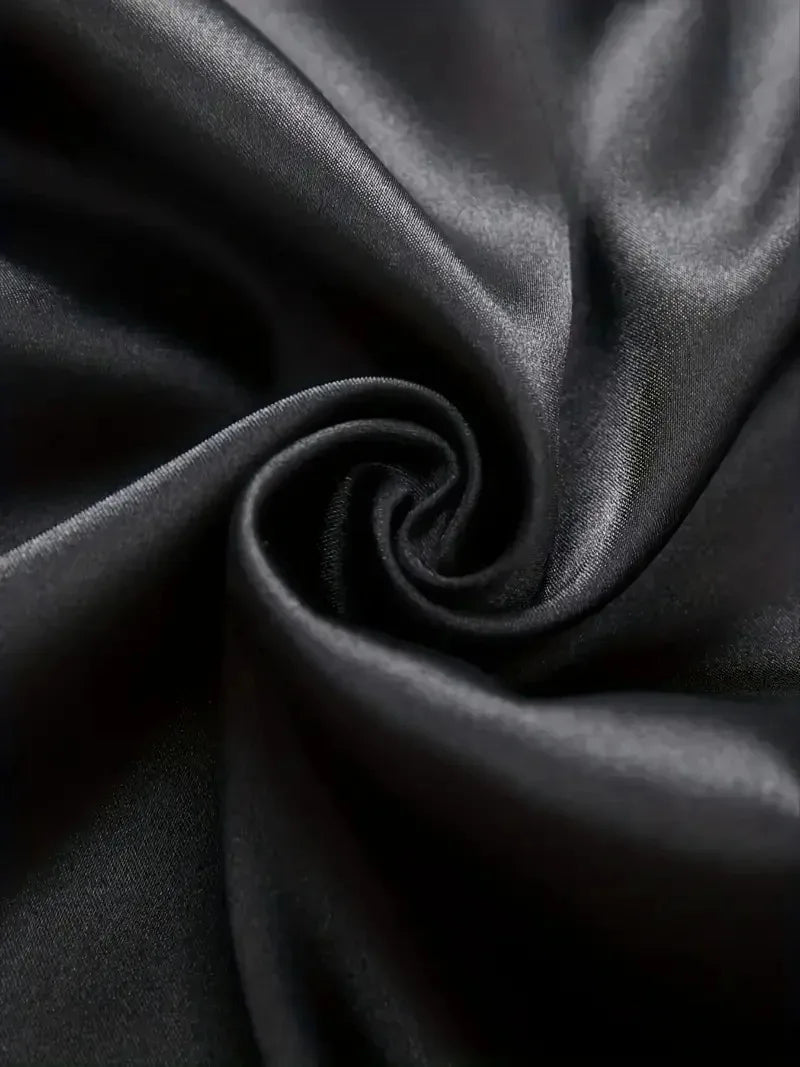 Herr Pyjamas Set Silk Satin – Långärmad Enfargad Tunn Plus Size Hemmaset, M–XXXL