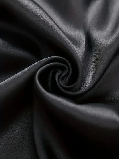 Herr Pyjamas Set Silk Satin – Långärmad Enfargad Tunn Plus Size Hemmaset, M–XXXL