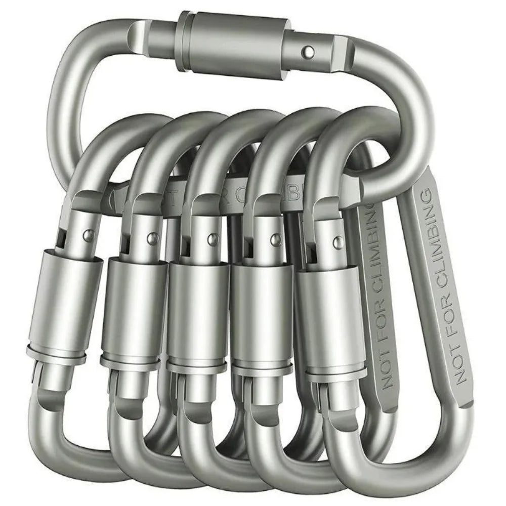 2-6PCS Carabiner Set For Key Camping Survival EDC Outdoor Keychain Clip  Alloy Aluminum Tactical Caribiner Hook Karabiners